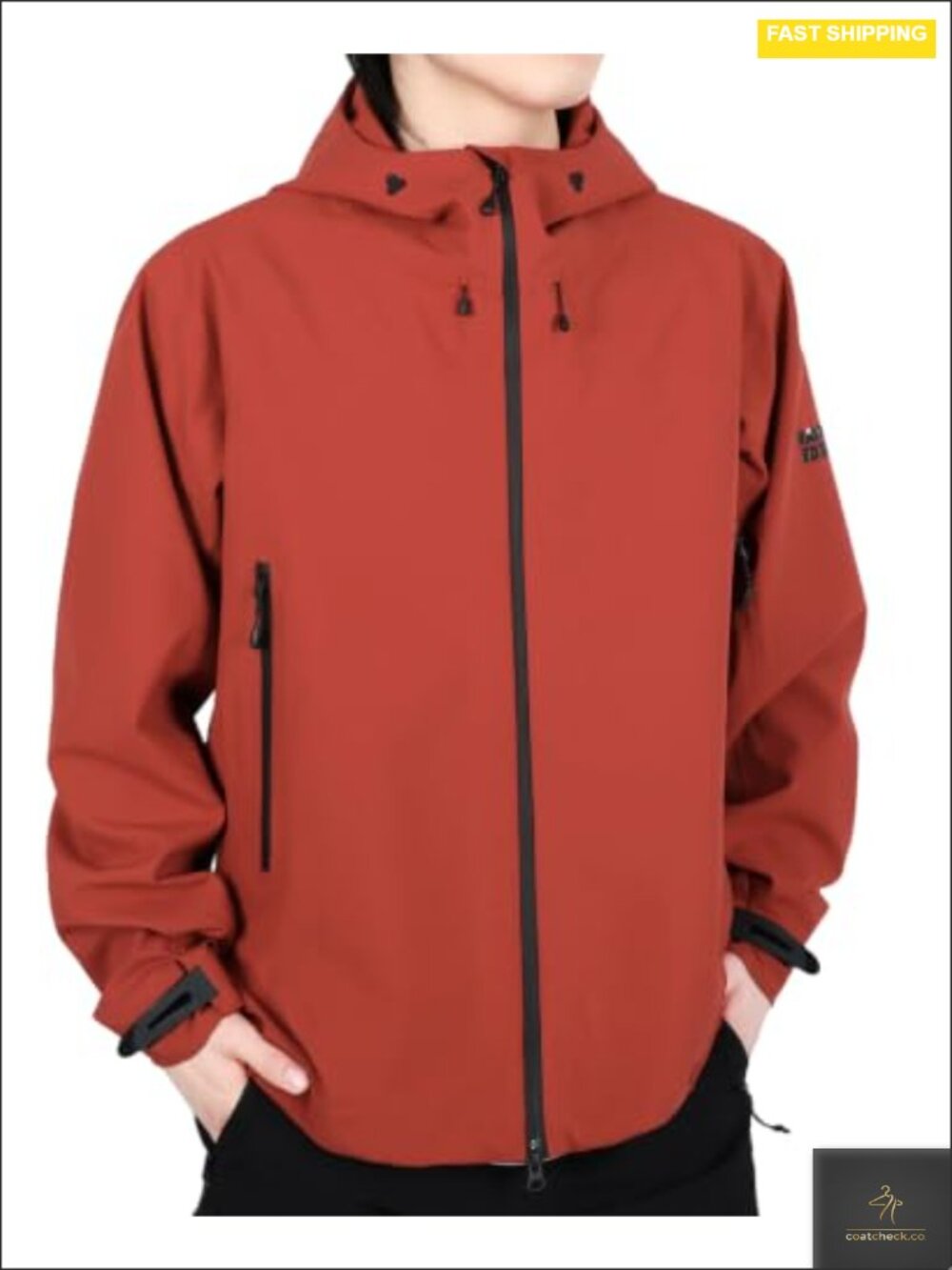 Men's Hardshell Rain Jacket 75D 3-Layer Waterproof Windproof PFAS-Free